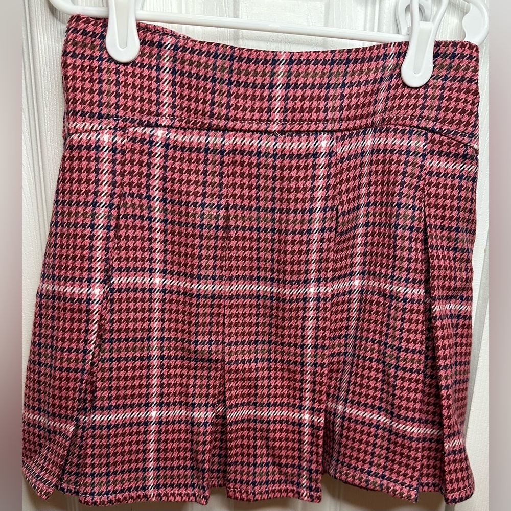 Zara girls size 10 pink and black stripe pleated skirt